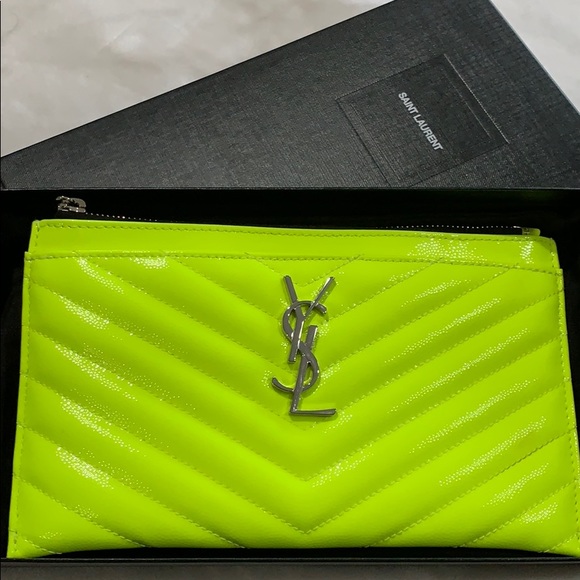 ❌SOLD❌ Saint Laurent Neon Yellow Pouch - Picture 5 of 5